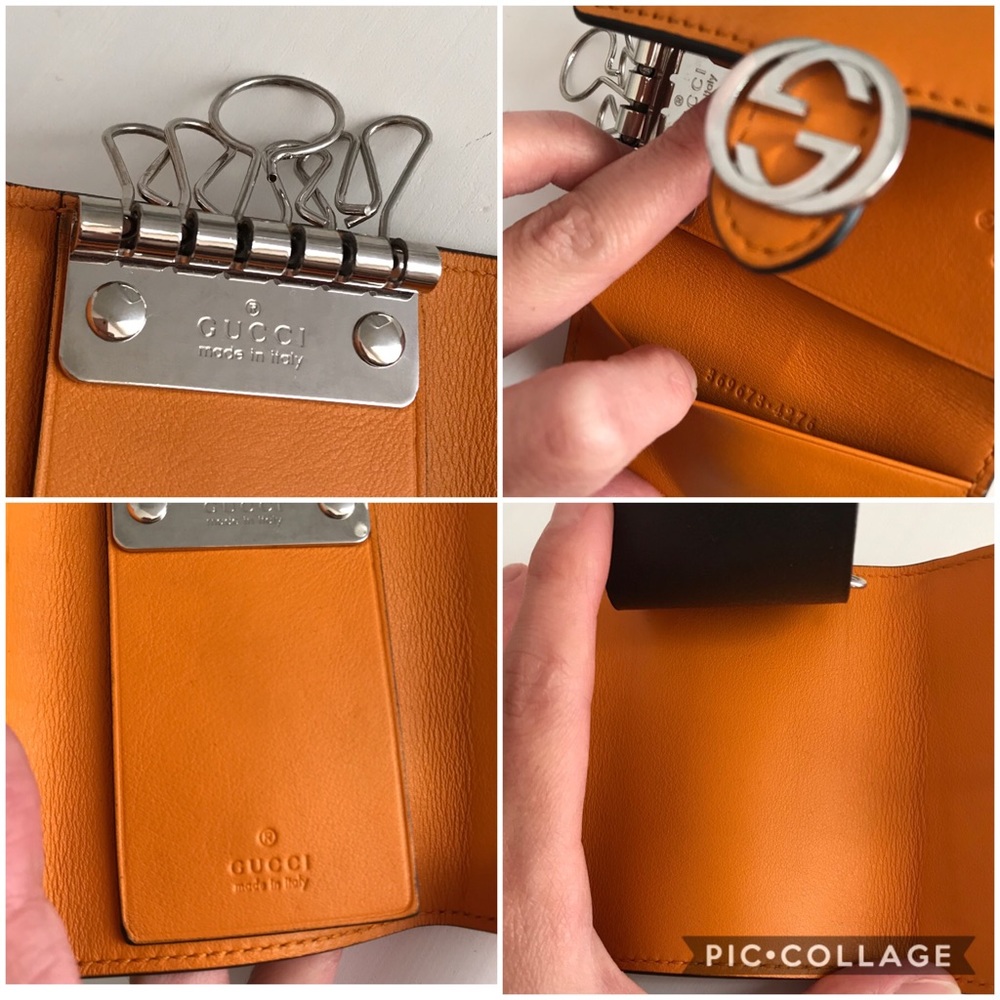 Authentic Gucci Orange 6 Rings Key Holder Case - Picture 6 of 7